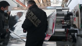 Film plastique PE métallisation aluminium R2R